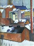 August Macke St Mary im Schnee oil on canvas